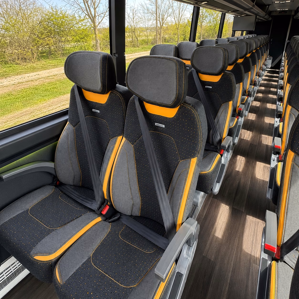 portland charter bus interior