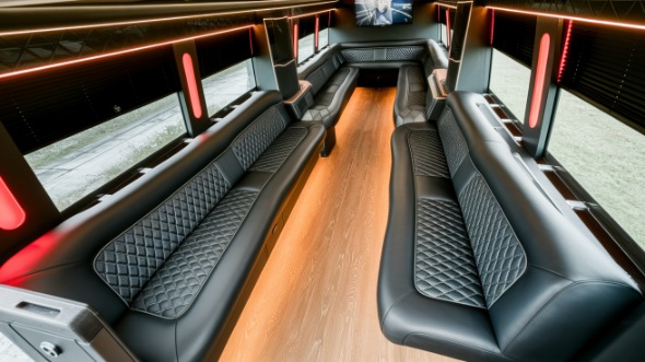 portland party bus rental interior